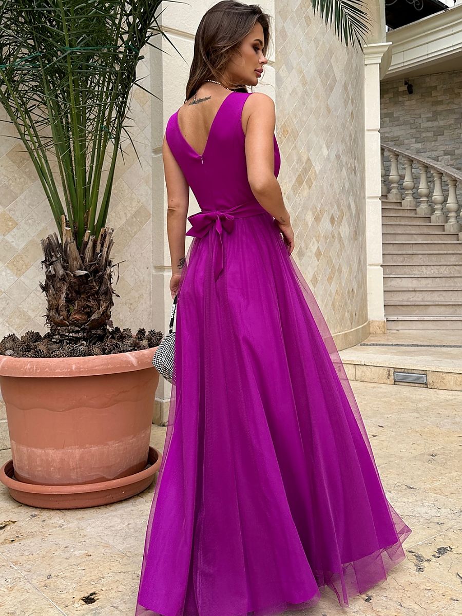 Robe longue Bicotone violet — FR 36 à FR 38 - vue 3