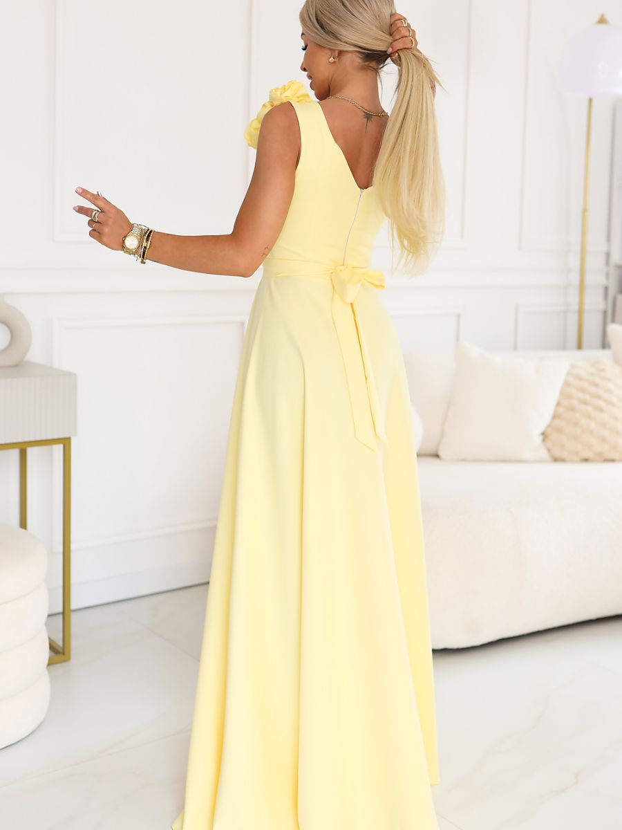 Robe longue Numoco jaune — EU L | FR 42 à EU s | FR 38 - vue 2